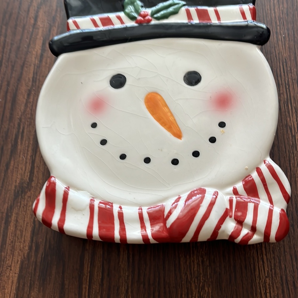 Yankee snowman plate candle holder - Picture 2 of 2